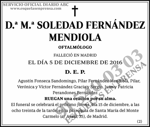 M.ª Soledad Fernández Mendiola